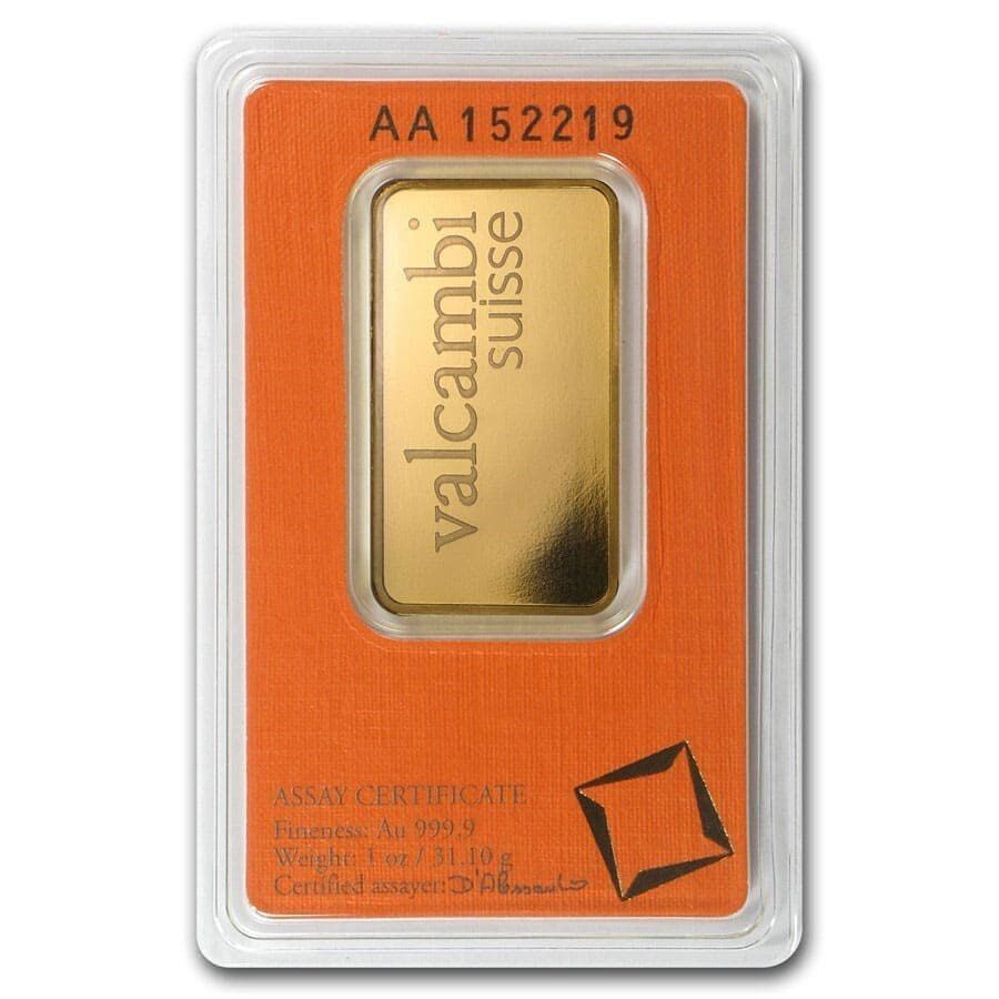 1 oz gold bar valcambi in assay 81534 obv