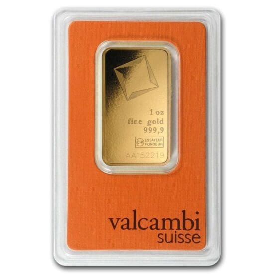 1 oz gold bar valcambi in assay 81534 slab