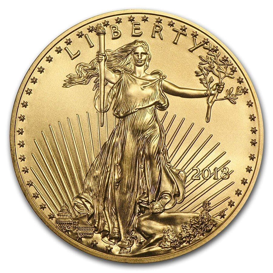 2018 1 4 oz american gold eagle bu 152853 Slab