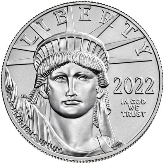 2022 american eagle platinum one ounce bullion coin obverse