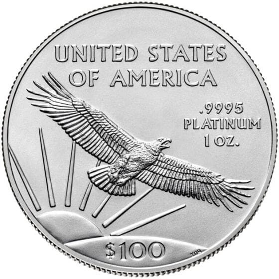 2022 american eagle platinum one ounce bullion coin reverse