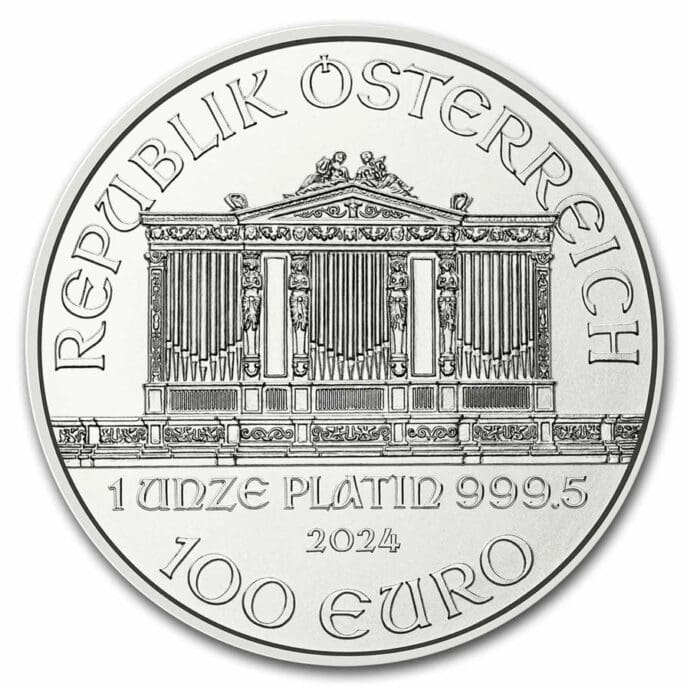 2024 austria 1 oz platinum philharmonic bu 287637 obv