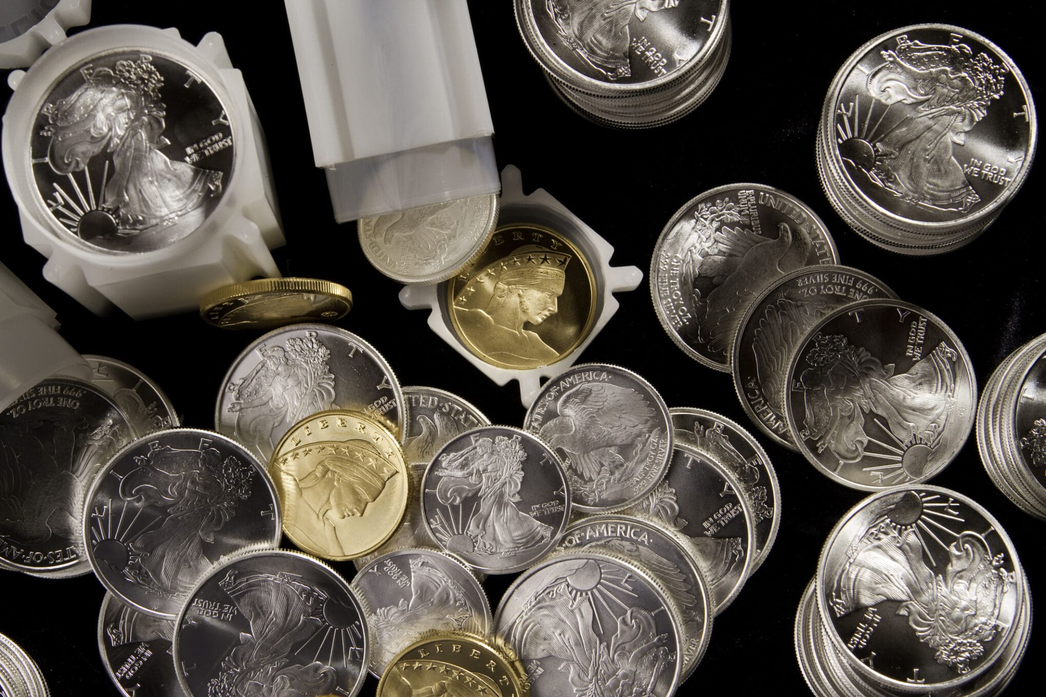 Silver and Gold coins